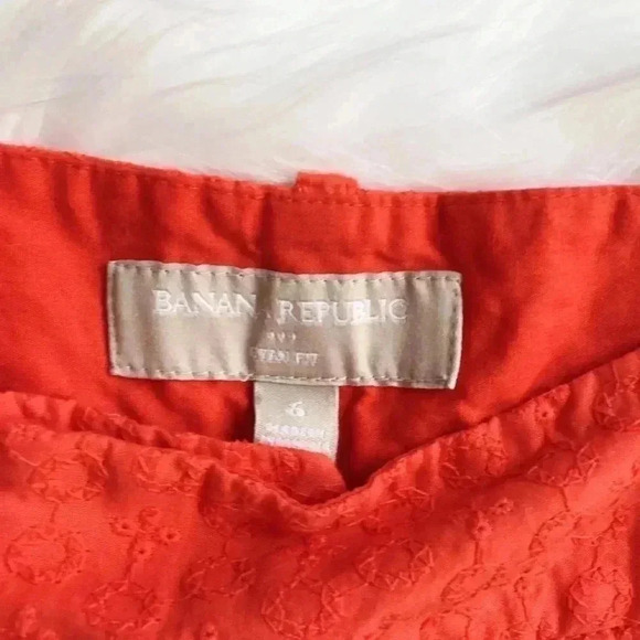Banana Republic Ryan Fit Orange Eyelet Shorts - Picture 6 of 7